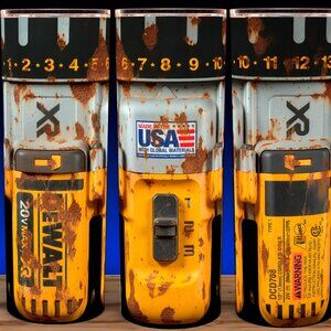DeWALT Tools Distressed Rusted Look Power Drill Cup Mug Tumbler 20oz